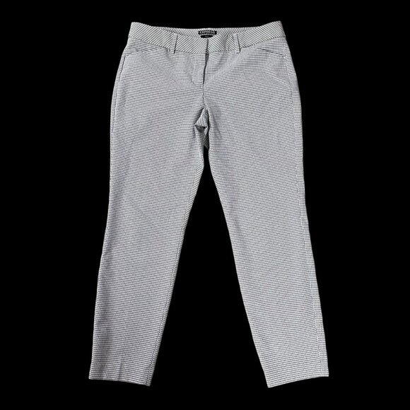 Express Editor Womens Pants Black White Checkered Plaid Business Casual 8 Reg - Picture 2 of 7